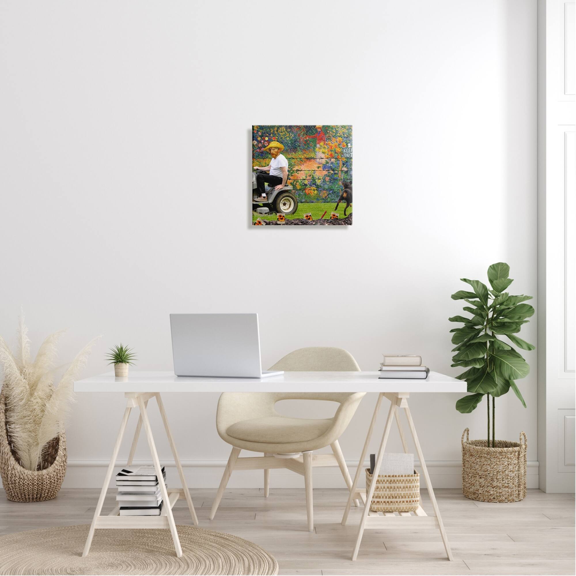 Stupell Industries Van Gogh Gardening Flowers Farmer Dog Collage Canvas Wall Art